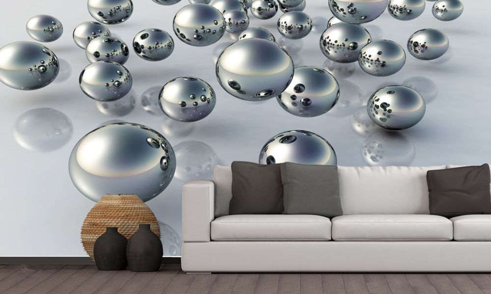 fototapeta srebrne kulki